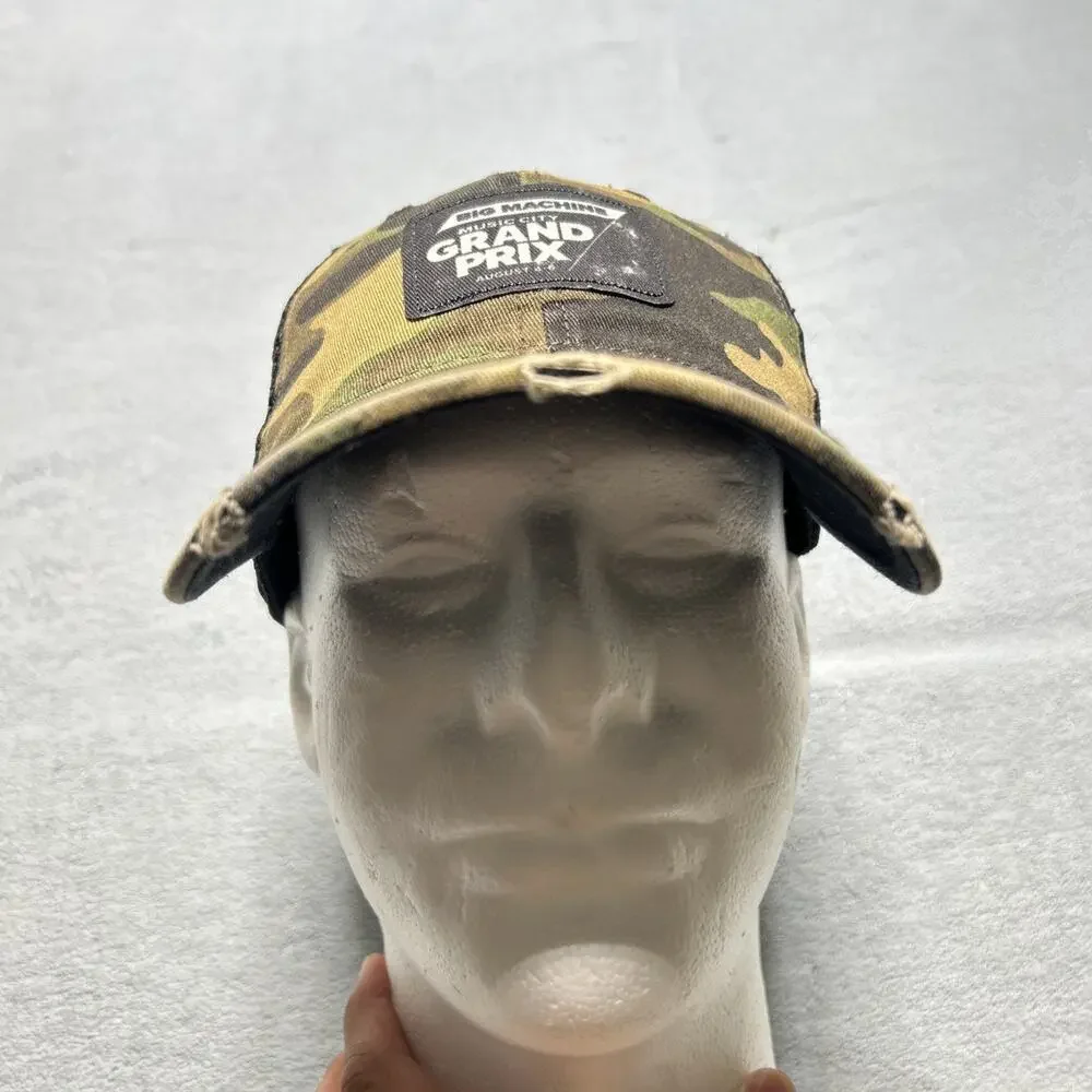 2023 Big Machine Music City Grand Prix Camo Trucker Snapback Hat Rips Stars Army